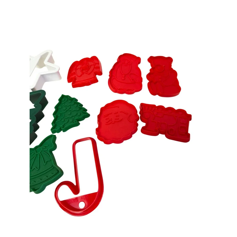 Unbranded Cookie Cutters Multi Christmas Set 12pc Red Green White Holiday Shapes
